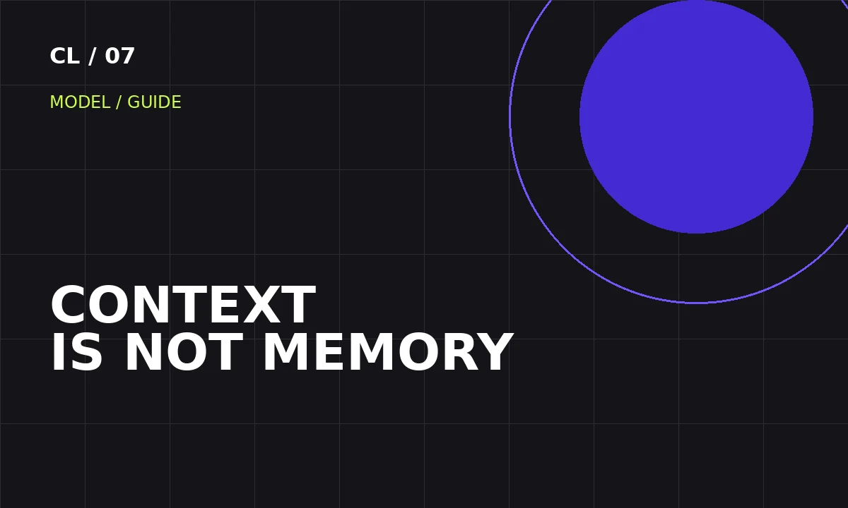 A large context window is not the same thing as memory — CortexLab editorial cover